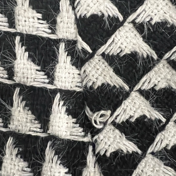 GRACIA gorgeous black and white woven jacket with an elastic waist. Sz M - Picture 6 of 10